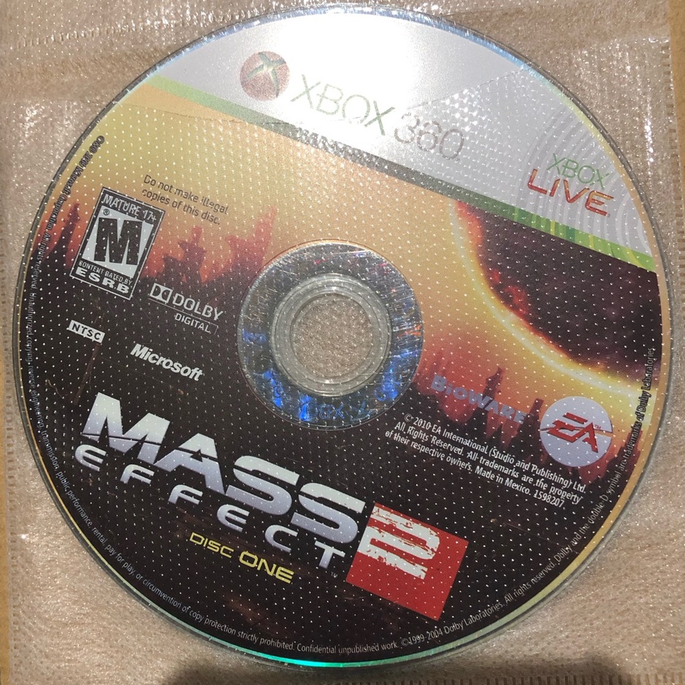 3/$40 Mass Effect 2 for Xbox 360 Discs Only